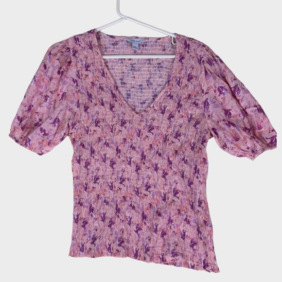 Nine West Large Short Sleeve Top Rayon Polyester V Neck - Picture 1 of 6